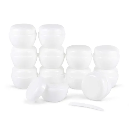 Miniatura 11 de LONGWAY - Recipiente de plástico transparente para loción de viaje, bote con tapa tamaño muestra, pequeños recipientes de plástico de viaje