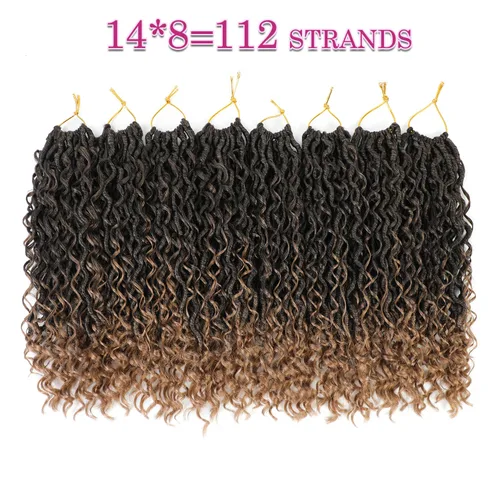 Miniatura 4 de SamBraid Goddess Locs - Cabello con ganchillo de 14 pulgadas, 8 paquetes de nuevo pelo de ganchillo falso de diosa para mujeres afroamericanas, pelo