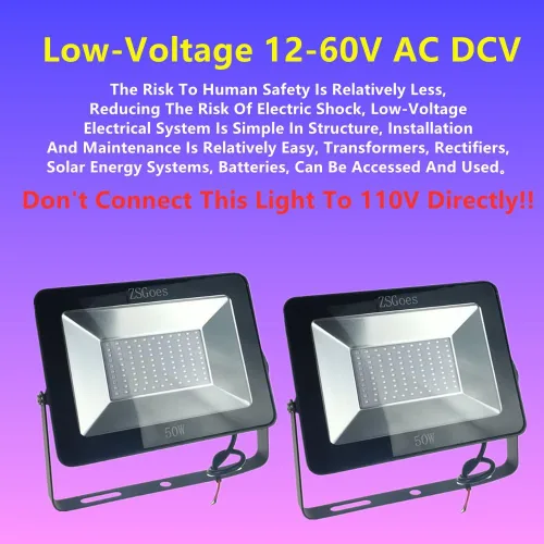 Miniatura 2 de Paquete de 2 luces negras ultravioleta ultravioleta de 50 W, 12 V, 24 V, 36 V, bajo voltaje para fiesta de luz negra de Halloween, iluminación