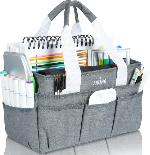 Miniatura 24 de JJRING Bolsa Organizadora de Transporte para Manualidades, Organizador de Almacenamiento de Arte con Múltiples Bolsillos, Bolsa de Costura Morado