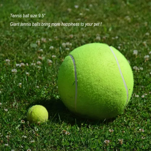 Miniatura 5 de Pelota de tenis grande para perros, pelotas de tenis gigantes inflables de 9.5 pulgadas, juguetes grandes para mascotas para deportes al aire