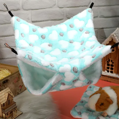 Miniatura 5 de Boao 2 piezas Hamaca para conejillo de indias y rata, Hamaca colgante para conejillo de indias, hámster, hurón, Accesorios para animales pequeños