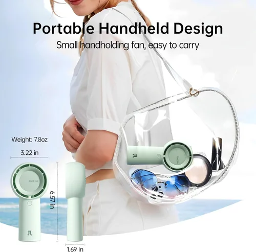 Miniatura 5 de JISULIFE Ventilador turbo portátil de mano [tiempo máximo de enfriamiento de 16 horas], 4000 mAh USB recargable personal con pilas Lash, ventilador