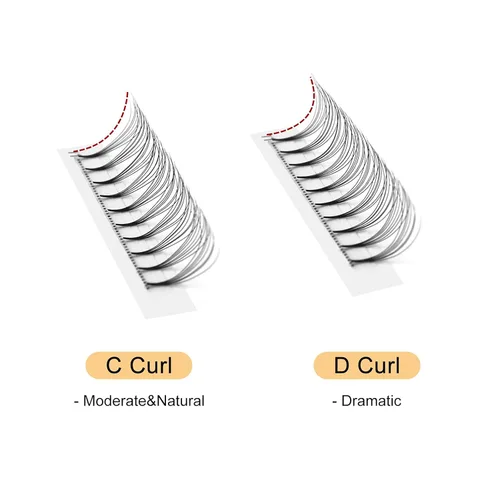 Miniatura 2 de QUEWEL Extensiones de pestañas postizas prefabricadas en abanico, 7D Extensiones de pestañas postizas en abanico de 0.07mm de grosor, rizado D