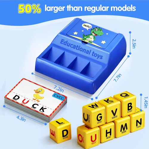 Miniatura 7 de Juego de emparejar letras Montessori para niños de 3 a 8 años Juguetes educativos de ortografía con función de almacenamiento Regalos de Navidad