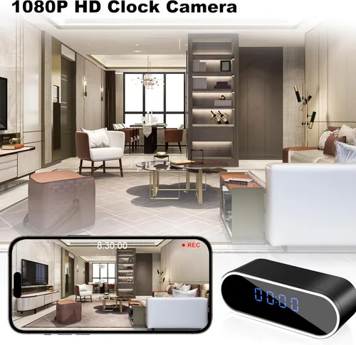 Miniatura 2 de NJINALW Cámara de reloj inteligente, WiFi HD 1080P Mini cámara inalámbrica con visión nocturna, detección de movimiento y visión remota, cámara