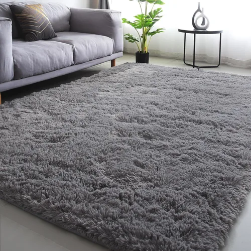 Miniatura 29 de Alfombras para dormitorio de niñas sala de estar: alfombra de área peluda de 5 x 7 para sala de juegos de niños, alfombra peluda de felpa pastel