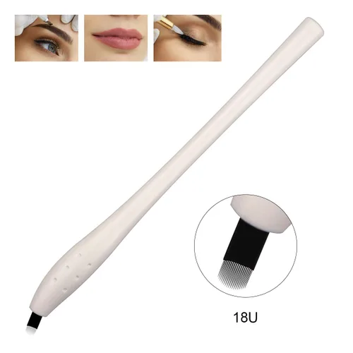 Miniatura 9 de Guapa 10 bolígrafos de microblading desechables manuales con aguja de hoja Tebori Pen 12/14/17/18U Pin Ombre Brows Lip Liner Entrenamiento