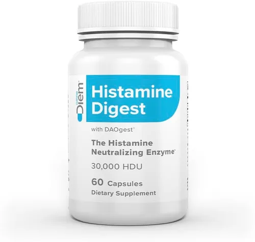 Omne Diem DAO 30,000 HDU - 60 cápsulas - Enzima neutralizante de histamina - Alivia la intolerancia a la histamina con diamina oxidasa - El