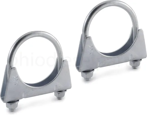 Miniatura 10 de Abrazadera de silenciador resistente de 3 pulgadas - Estilo de sillín con perno en U - Zinc (paquete de 2)