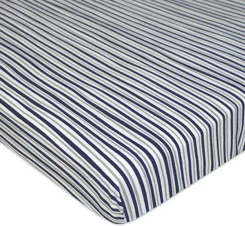 Miniatura 21 de American Baby Company Sábana bajera ajustable para mini cuna 100% algodón natural, de 38" x 24", suave y transpirable, sábana pequeña tipo nido Azul