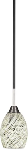 Miniatura 116 de Toltec Lighting Paramount - Mini colgante de 1 luz en acabado negro mate con cristal de arte perla de 7 pulgadas y estilo negro