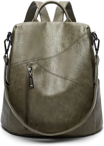 Miniatura 11 de Mochila para mujer, bolso de viaje de piel sintética suave, bolso de mano grande y bolso de hombro, mochila informal para universidad antirrobo