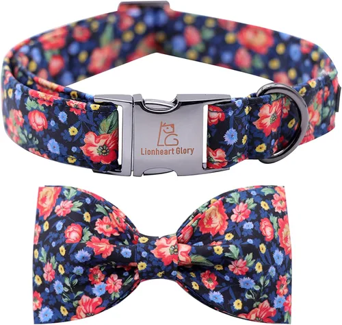 Miniatura 41 de Lionheart glory Collar de perro, Collar de perro para niños con corbatín azul ajustable, Collar con corbata para perros grandes Bandera