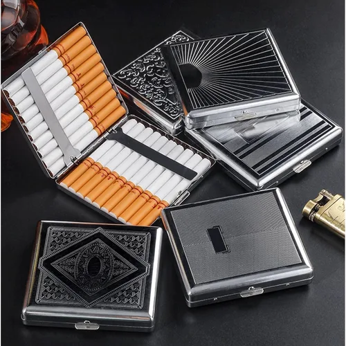 Miniatura 4 de 2 fundas de cigarrillos estilo victoriano de metal para tarjetas de crédito regular, retro, bolsillo de seguridad, capacidad para 20 palitos