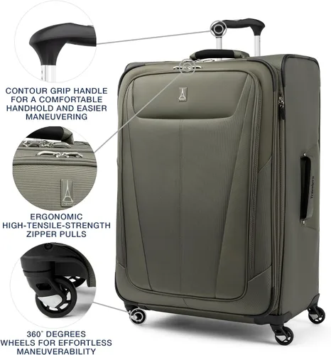 Miniatura 251 de Travelpro Maxlite 5 - Juego de 2 piezas de equipaje de mano de tela, expandibles con 4 ruedas giratorias, bolso blando para debajo del asiento, Negro