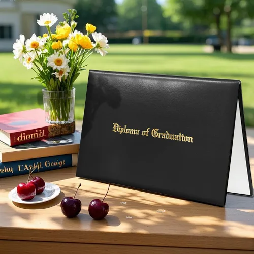 Miniatura 5 de Gradplaza Cubierta de diploma para certificado de 8.5 x 11 pulgadas impreso "Diploma de graduación" negro soporte para diploma liso para escuela