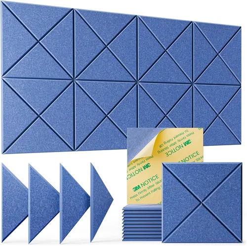 Miniatura 39 de Paquete de 22 paneles acústicos autoadhesivos, 12"X 12"X 0.4" paneles de espuma insonorizante, paneles de pared insonorizados de alta densidad