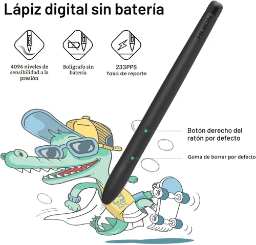 Miniatura 3 de HUION Inspiroy H430P - Tableta gráfica de 4.8 x 3 con lápiz sin batería, 4 teclas de acceso rápido, tableta artística para dibujar, escribir