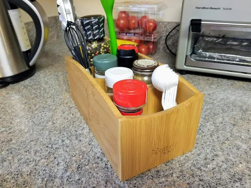 Miniatura 4 de Splash Soup - Organizador de bambú natural Almacenamiento de utensilios de cocina Organizador de escritorio de papelería de oficina en casa