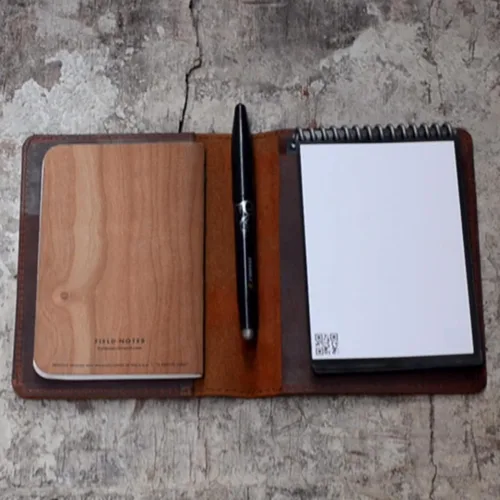 Miniatura 3 de JJNUSA Funda compatible con Rocketbook Mini Cover Smart Business hecha a mano de cuero genuino envejecido, funda para cuaderno portátil para Marrón