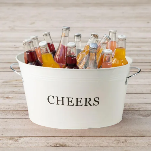 Miniatura 9 de Cubos de Bebida Twine Cheers, Cubos Galvanizados para Entretener, Cubos de Bebidas para Fiestas, Gran Cubo de Hielo y Canasta de Regalo, Cubos