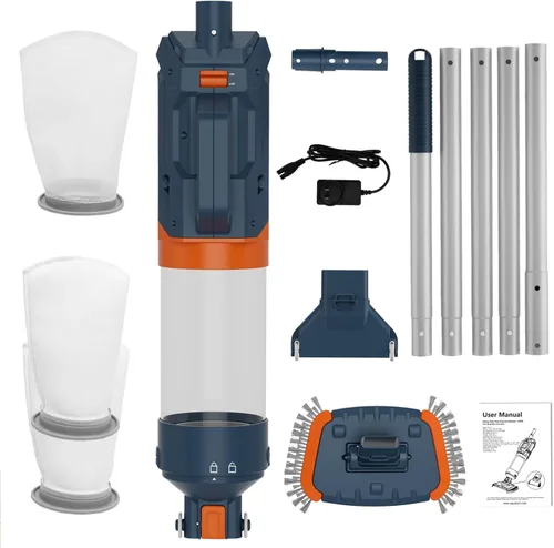 Miniatura 8 de Aspiradora de piscina inalámbrica, succión potente de 18.9 GPM, 100 pulgadas, tiempo de funcionamiento 1H, filtro ultra fino de pelusa de 25 µm