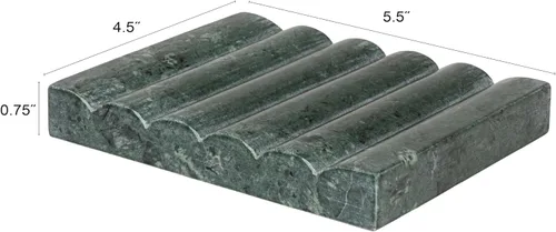 Miniatura 2 de Creative Co-Op Jabonera de mármol tallada a mano, verde