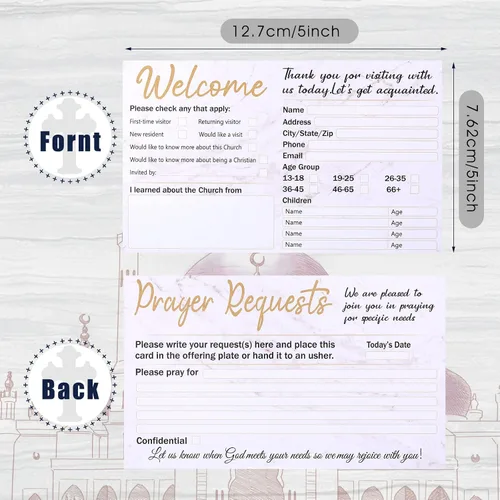 Miniatura 6 de Fainne Paquete de 200 tarjetas de visita a la iglesia de 3 x 5 pulgadas, pequeñas tarjetas decorativas de oración para oración para saludar y orar
