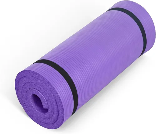 CAP Barbell Esterilla de yoga de alta densidad de 1 pulgada con correa | Varios colores Púrpura