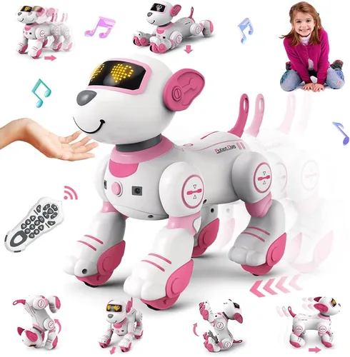 Miniatura 7 de VATOS Juguete de Perro Robot con Control Remoto para Niños - Perro Robot Inteligente Programable de 17 Funciones con Toque e Seguimiento, Perro