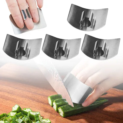 Protector de dedos de acero inoxidable, protector de dedos para cortar alimentos, herramienta de corte de primera calidad, protectores de dedos para