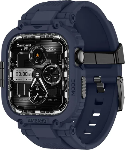 Miniatura 16 de amBand Bands - Funda protectora de pantalla compatible con Apple Watch Ultra 3/2/1 de 1.732 pulgadas, correa resistente M1 Sport Series y película