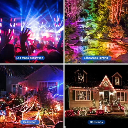 Miniatura 4 de Luz de inundación LED RGB para exteriores, 50 W, reflectores que cambian de color, focos de iluminación de paisaje, impermeable, luz de paisaje