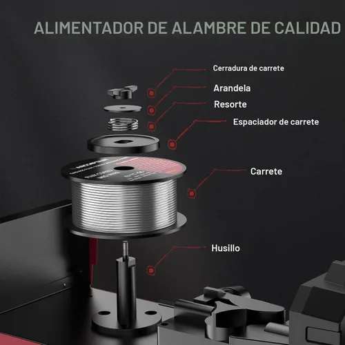 Miniatura 7 de ARCCAPTAIN Soldador MIG de 130 A, soldador MIG de núcleo de flujo de 110 V, máquina de soldadura TIG/Stick 3 en 1 con sinergia, equipo de soldadura