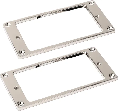 Paquete de 2 anillos metálicos Humbucker para pastilla con marco de montaje plano para guitarra eléctrica, cubiertas de repuesto para cuello de