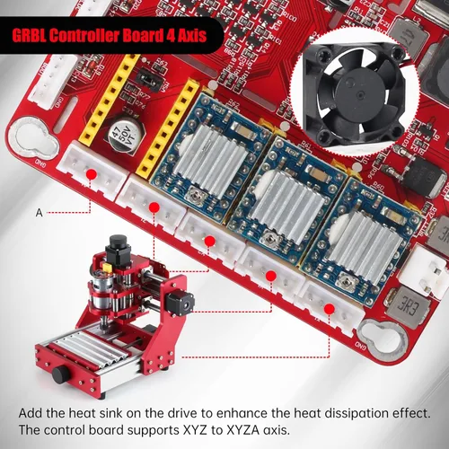 Miniatura 4 de RATTMMOTOR Placa controladora CNC de 4 ejes GRBL Tablero de controlador USB Puerto USB 12-24VDC Router CNC Máquina de grabado Controlador para DIY