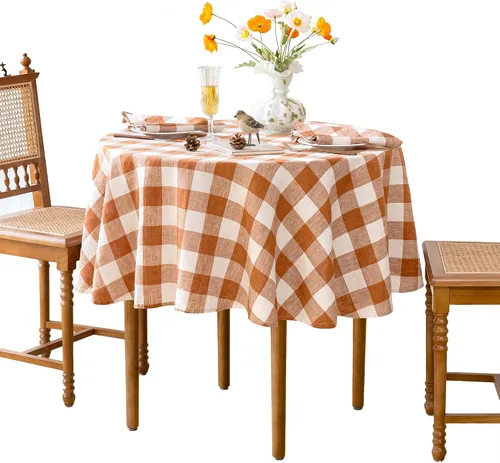 Miniatura 12 de Linen World - Mantel de lino de otoño de 55 x 55 pulgadas, mantel rectangular lavable de lino francés para comedor, al aire libre, bodas