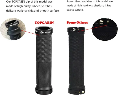 Miniatura 5 de TOPCABIN - Puños de manillar de bicicleta de doble bloqueo - Puños de goma cómodos para BMX y bicicleta de montaña