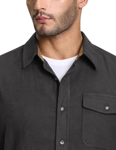 Miniatura 6 de CQR - Camisa de franela de algodón a cuadros con botones y manga larga para hombre, algodón cepillado suave, camisa de estilo informal