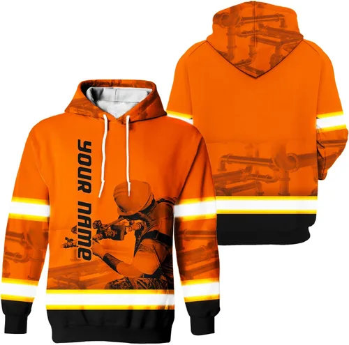 Miniatura 22 de Sudadera con capucha de alta visibilidad para hombres - Colección de trabajos con nombre personalizado Clase 3 Ropa de trabajo reflectante