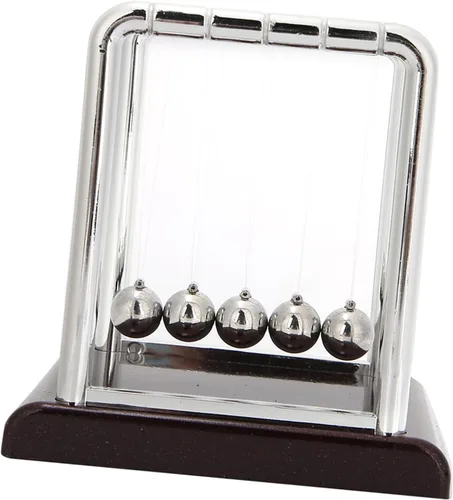 Miniatura 8 de Newtons Cradle Balance - Bolas de péndulo, bolas oscilantes de energía cinética, herramienta educativa de aprendizaje para oficina, hogar