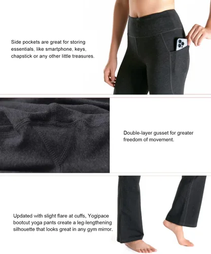 Miniatura 17 de Yogipace - Pantalones de yoga con bolsillos laterales para mujer, de 25/27/29/31/33/35/37 pulgadas, para descansar y para entrenamiento