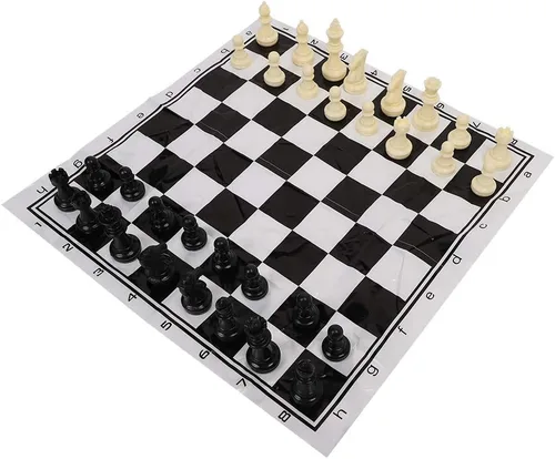 Miniatura 2 de Fydun Juego de tablero medieval blanco y negro internacional de plástico portátil
