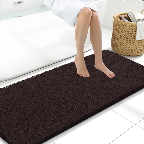 Miniatura 133 de Arotive Alfombras de baño de felpilla extrasuaves y absorbentes, de 24 x 16 pulgadas, lavables a máquina, parte trasera de goma antideslizante