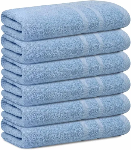Miniatura 9 de Looperry Juego de 6 toallas de baño pequeñas - toallas de ducha 100% algodón 23 x 46 pulgadas 450 GSM. Ligeras y absorbentes, suaves y de secado