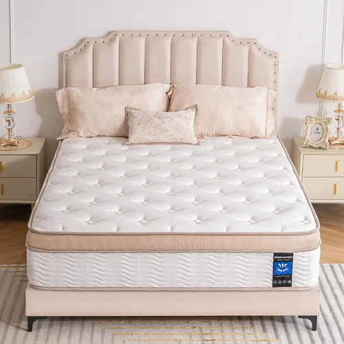Miniatura 9 de Colchón de tamaño individual de 12 pulgadas, híbrido mediano de enfriamiento de espuma viscoelástica transpirable y cama de resortes ensanchados