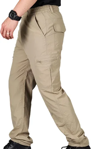 Miniatura 4 de SAMACHICA Pantalones tipo cargo casuales para hombre, para senderismo, trabajo, ligeros, tácticos, con múltiples bolsillos