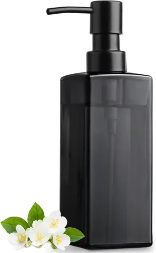 Miniatura 13 de Dispensador de jabón de vidrio ámbar GMISUN, dispensador de jabón de manos con bomba de acero inoxidable para baño, dispensadores de cocina