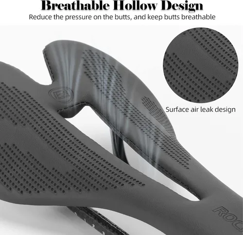 Miniatura 4 de ROCKBROS Asiento de bicicleta ligero de fibra de carbono, cómodo asiento de bicicleta de carretera, accesorios de bicicleta para hombres y mujeres